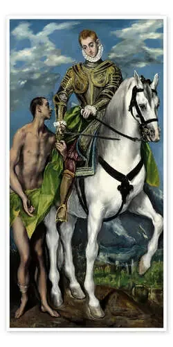 San Martín y el mendigo de Dominikos Theotokopoulos (El Greco) Master Collection