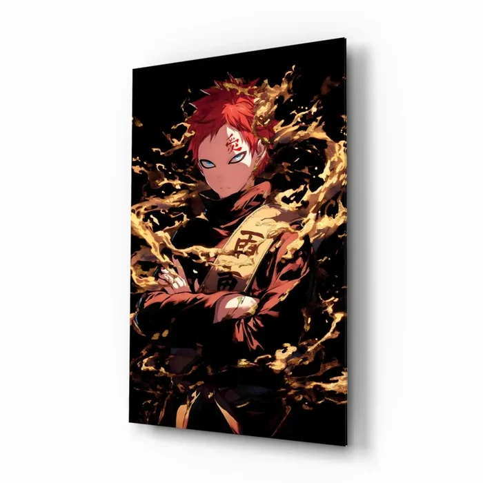 Sand King Gaara Glass Wall Art Designer Collection – 28.5 » X 18 «