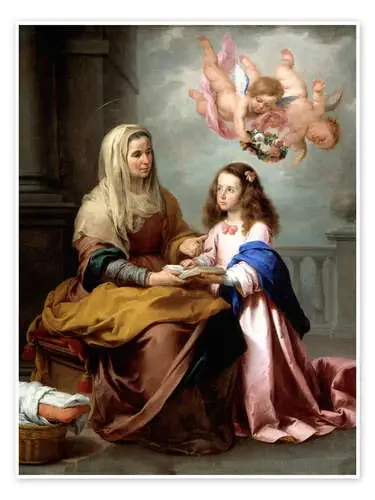 Santa Ana enseñando a leer a la Virgen de Bartolomé Esteban Murillo Master Collection