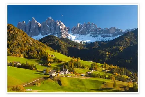 Santa Magdalena en el Valle de Funes, Italia de Miles Ertman Robert Harding