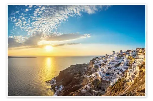 Santorini at sunset de Dieter Meyrl