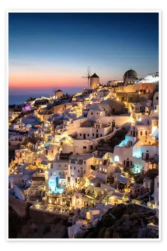 Santorini at the blue hour de Dennis Fischer