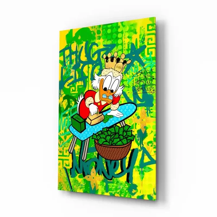 Scrooge McDuck The Golden Throne Glass Wall Art Designer Collection – 28.5 » X 18 «