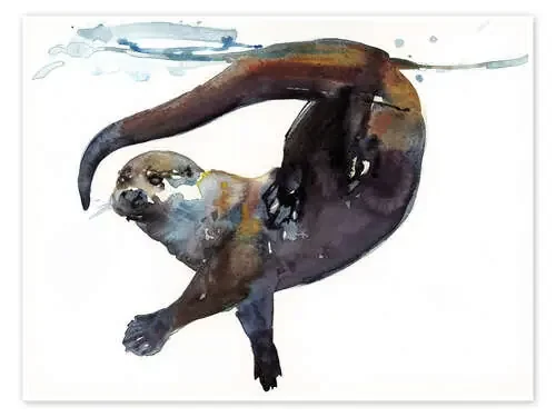 Sea otter in the water de Mark Adlington Bridgeman Images