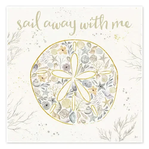 Seaside Blossoms IV Neutral de Jess Aiken Wild Apple Graphics
