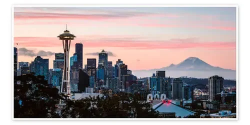 Seattle panoramic with Mount Rainier, USA de Matteo Colombo