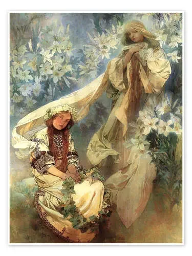 Señora de la Flor de Lis de Alfons Mucha Master Collection