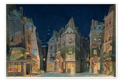 Set Design for «La Bohème» by G. Puccini de Adolfo Hohenstein akg-images
