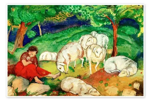 Shepherdess with sheep de Franz Marc akg-images
