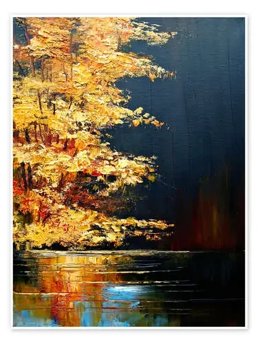 Shining Autumn Gold by the River de Justyna Kopania