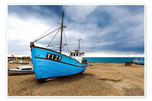 Ships at the beach of Vorupoer de Reemt Peters-Hein