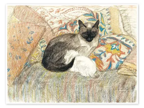 Siamese Cat and her kitten de Théophile-Alexandre Steinlen Master Collection