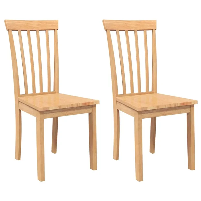 Sillas de comedor vidaXL 2 uds madera maciza natural caucho