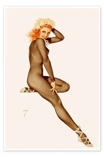 Sitting Pretty, February Pin Up de Alberto Vargas Master Collection