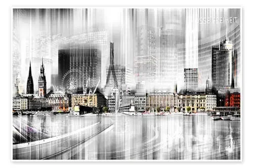 Skyline de Hamburgo, Alemania de Städtecollagen
