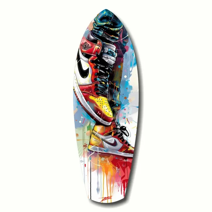 Sneakers Jump Glass Wall Art – 12 » X 35 «