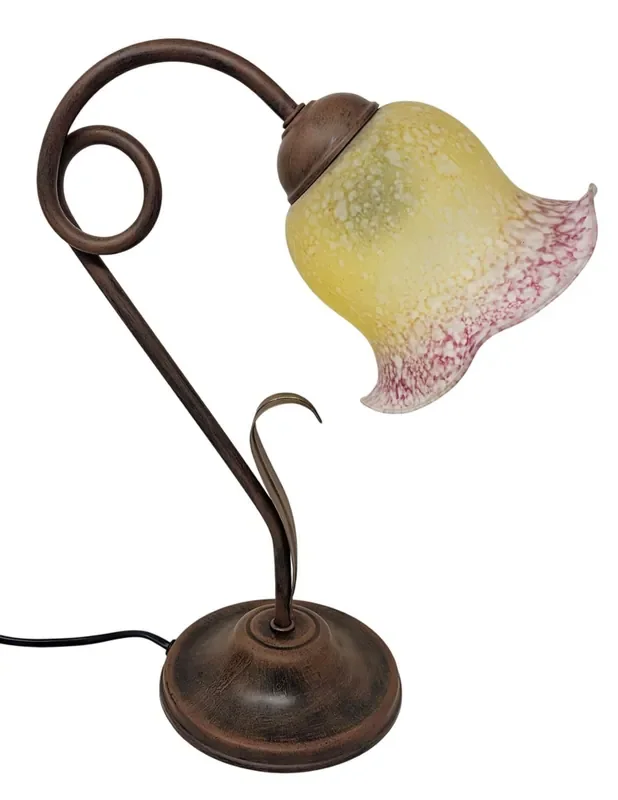 Sobremesa Forja Patina Marrón Tulipa Jaspeada