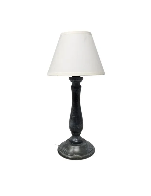 Sobremesa Madera Columna Decapado Azul