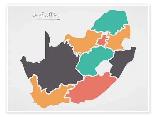 South Africa map modern abstract with round shapes de Ingo Menhard