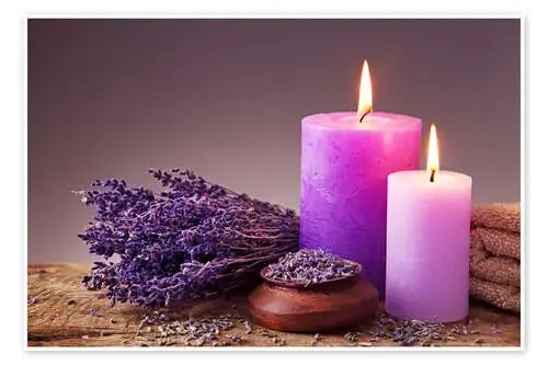 Spa still life with candles and lavender de Elena Schweitzer