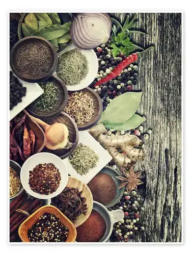 Spices And Herbs On Rusty Old Wood Editors Choice