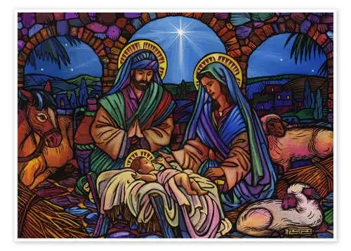 Stained Glass Nativity de Lewis T. Johnson MGL Licensing