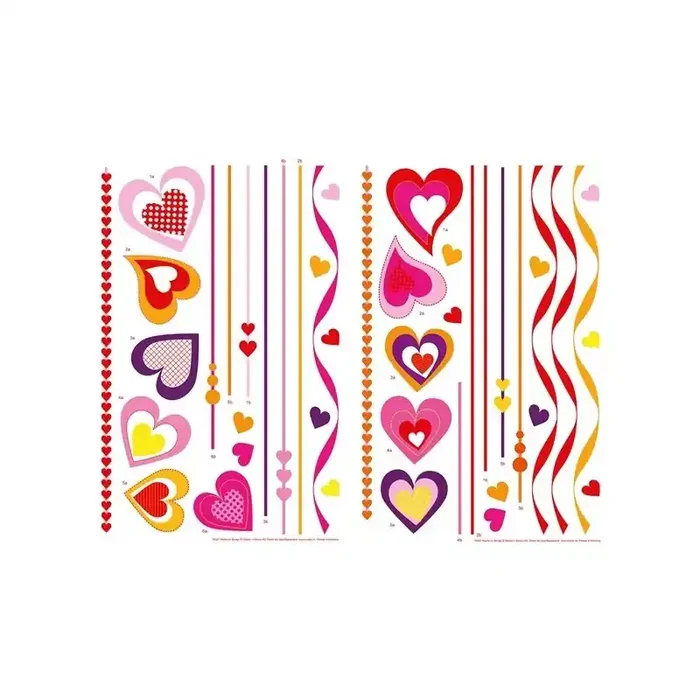 Sticker Hearts On Strings 74307