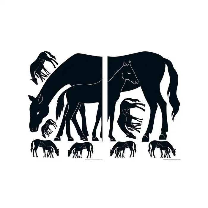 Sticker Mare and Foal 74107