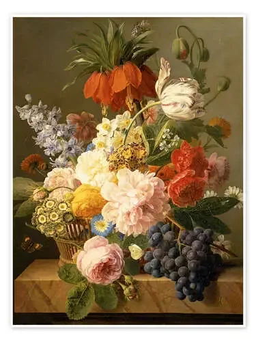 Still Life with Flowers and Fruit de Jan Frans van Dael Bridgeman Images