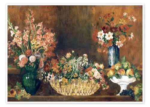 still life with flowers and fruit de Pierre-Auguste Renoir Master Collection