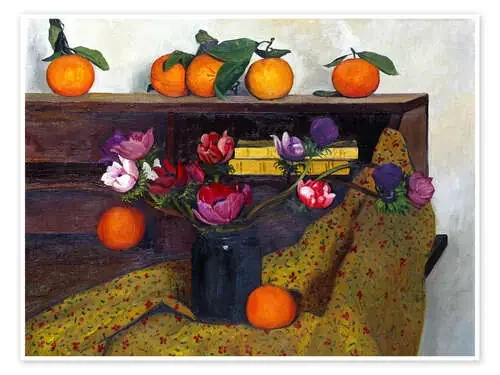 Stillleben mit Anemonen und Orangen, 1924 de Félix Édouard Vallotton ARTOTHEK