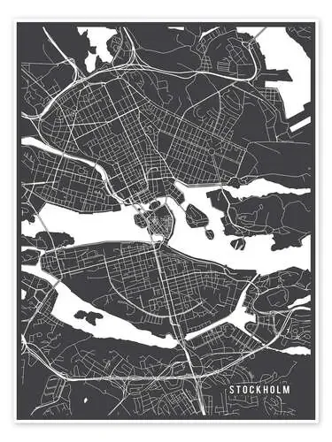 Stockholm Sweden Map de Main Street Maps