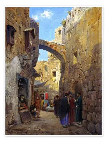 Street Scene in Jerusalem de Gustave Bauernfeind Bridgeman Images