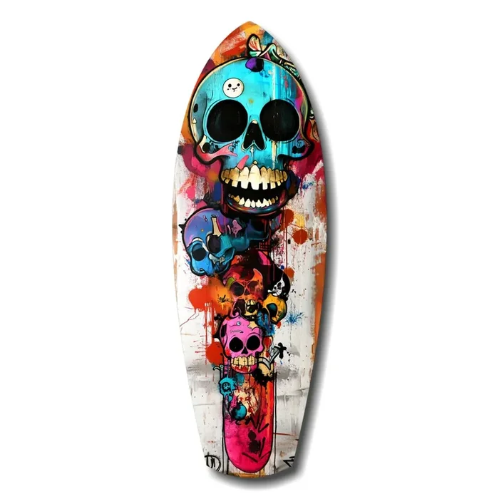 Street Soul Graffiti Skulls Glass Wall Art – 12 » X 35 «