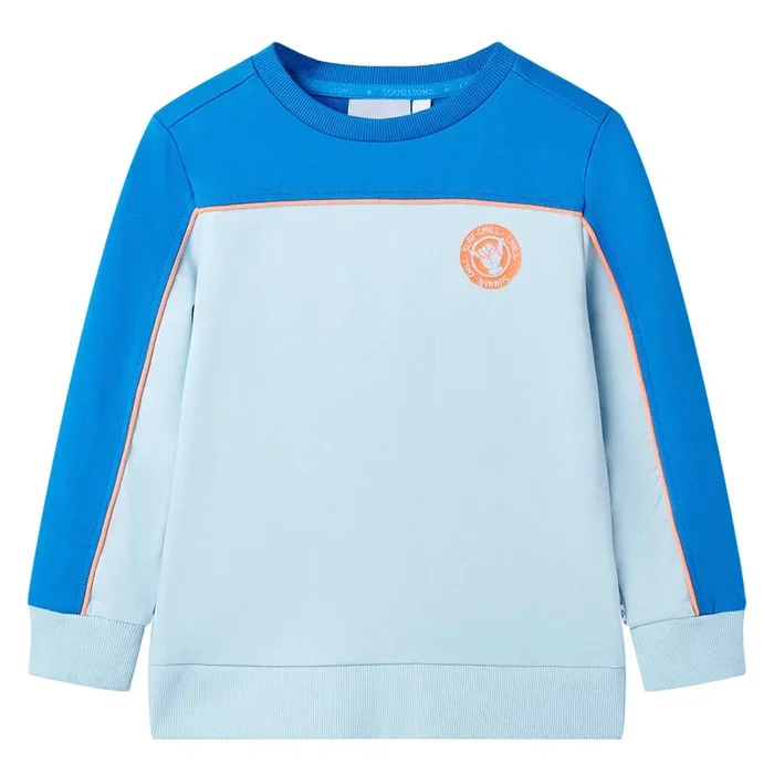 Sudadera infantil azul chillón y azul claro 92