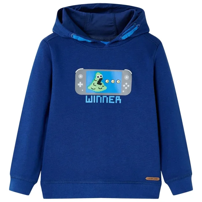 Sudadera infantil con capucha azul marino 116