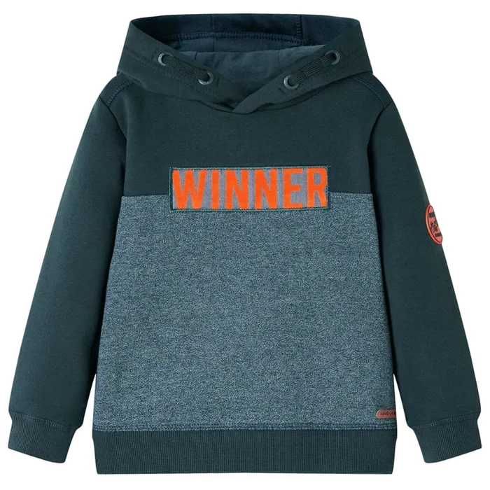 Sudadera infantil con capucha verde oscuro 104