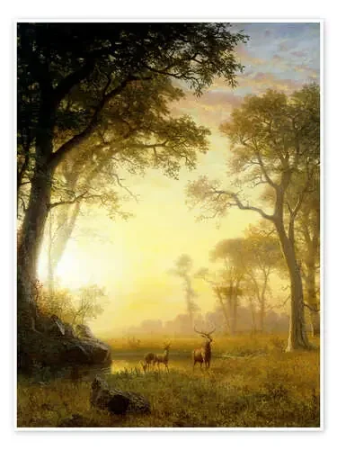 Sunlit glade de Albert Bierstadt ARTOTHEK