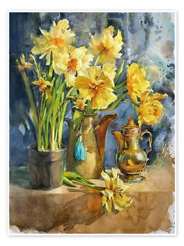Sunny yellow flower still life de Samira Yanushkova