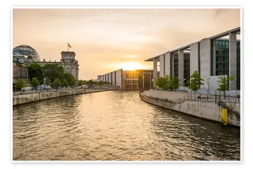 Sunset at the Reichstag in Berlin de Martin Wasilewski