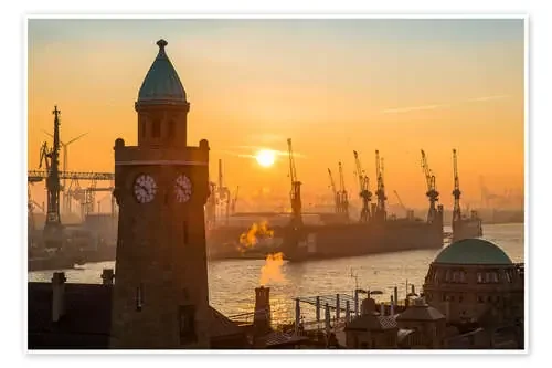 Sunset Landungsbrücken Hamburg de Kristian Goretzki