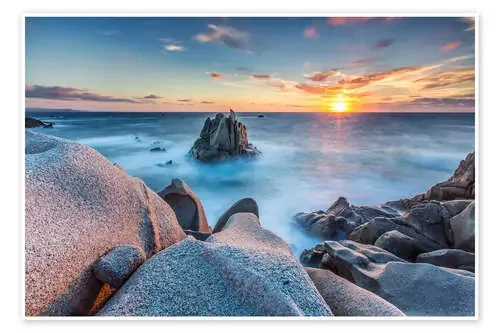 Sunset on cliffs of Capo Testa, Sardinia, Italy de Roberto Sysa Moiola