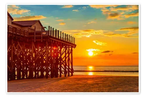 Sunset on the beach of Sankt Peter Ording II de HADYPHOTO