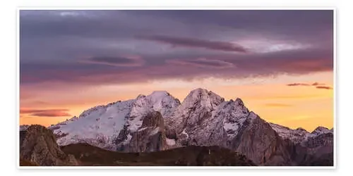 Sunset over the Marmolada, Dolomites, South Tyrol – Italy de Achim Thomae