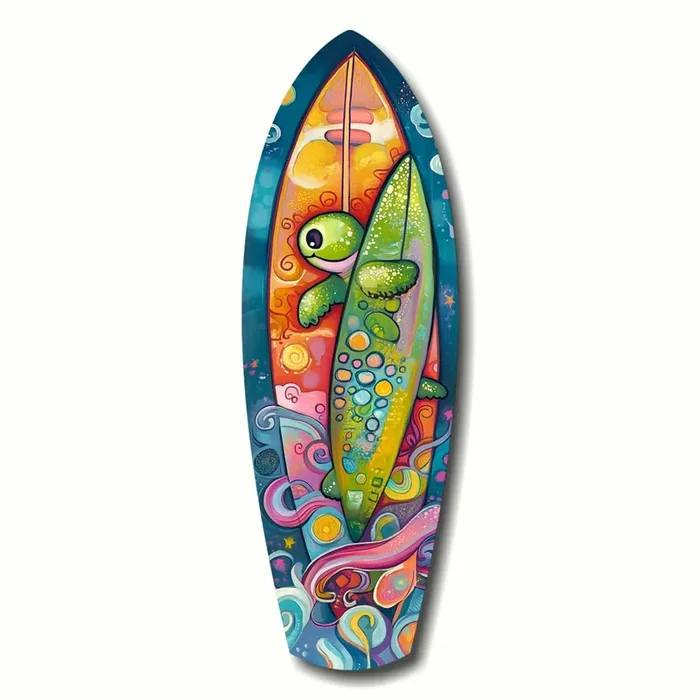 Surfer Caretta Glass Wall Art – 12 » X 35 «