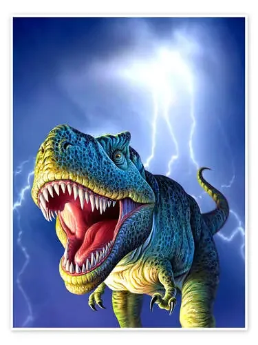 T.Rex in the storm de Jerry LoFaro Stocktrek Images