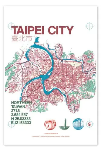 Taipei City Map de campus graphics