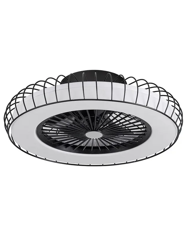 Tania Fabrilamp Ventilador Negro Madera Gris