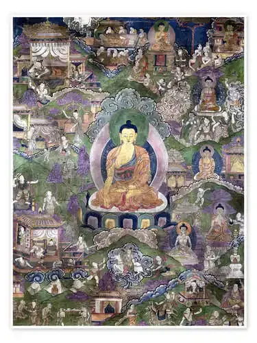 Thangka del Buda de Tibetan School Bridgeman Images