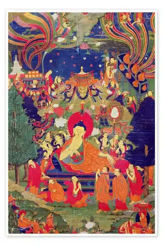 Thangka of Parinirvana of the Buddha de Tibetan School Bridgeman Images